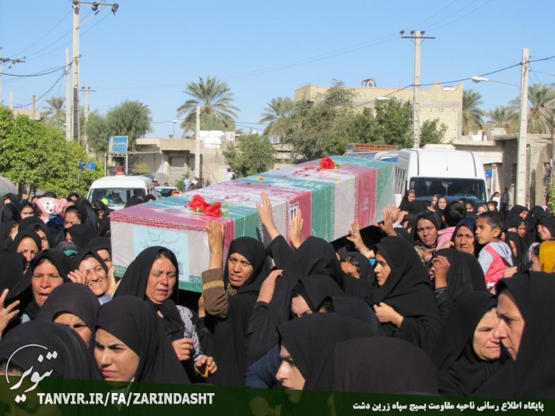 تشییع و تدفین دو شهید گمنام دفاع مقدس در شهرستان زرین دشت