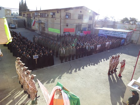 صبحگاه مشترک نیروهای مسلح سروستان به مناسبت روز بسیج مستضعفین
