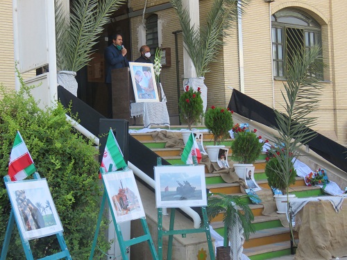 مراسم استقبال از پیکرمطهرشهید هشت سال دفاع مقدس در آموزش و پرروش ناحیه 4شیراز